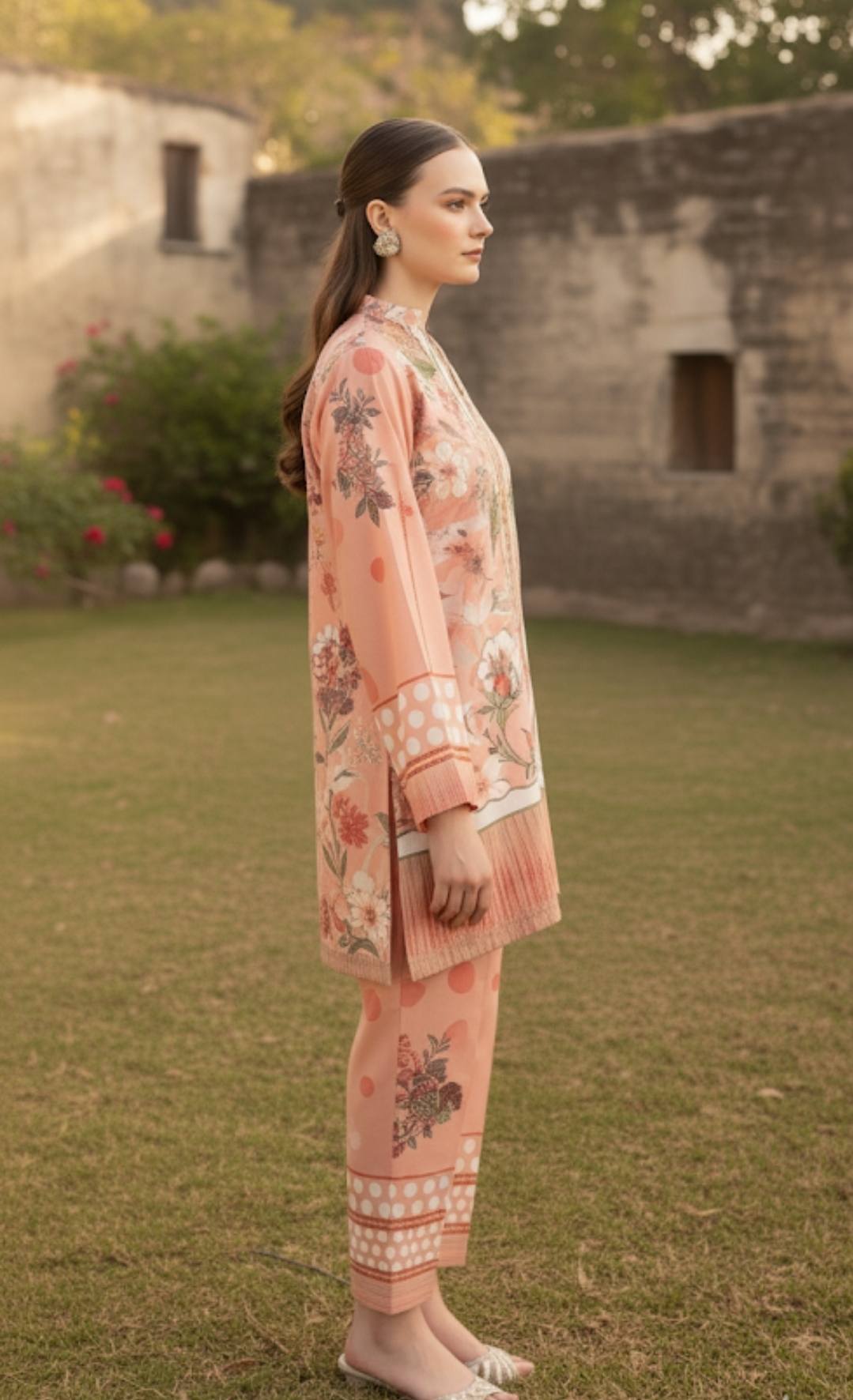 PINK FLORAL CORD SET WITH DUBATA