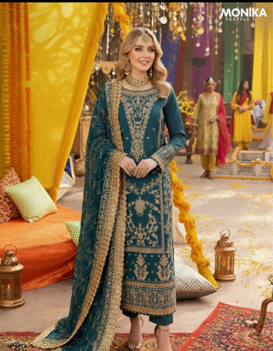 CHIFFON EMBRIODED SUIT