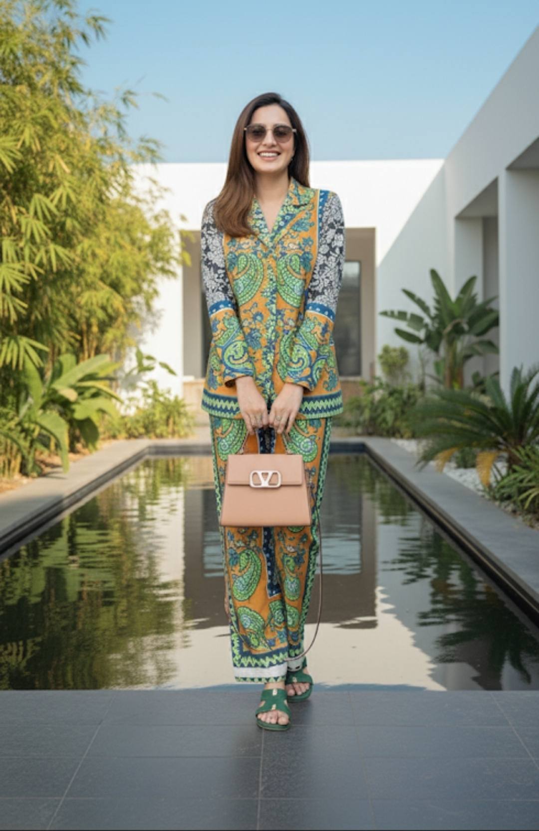 GREEN CORD SET WITH DUBATA